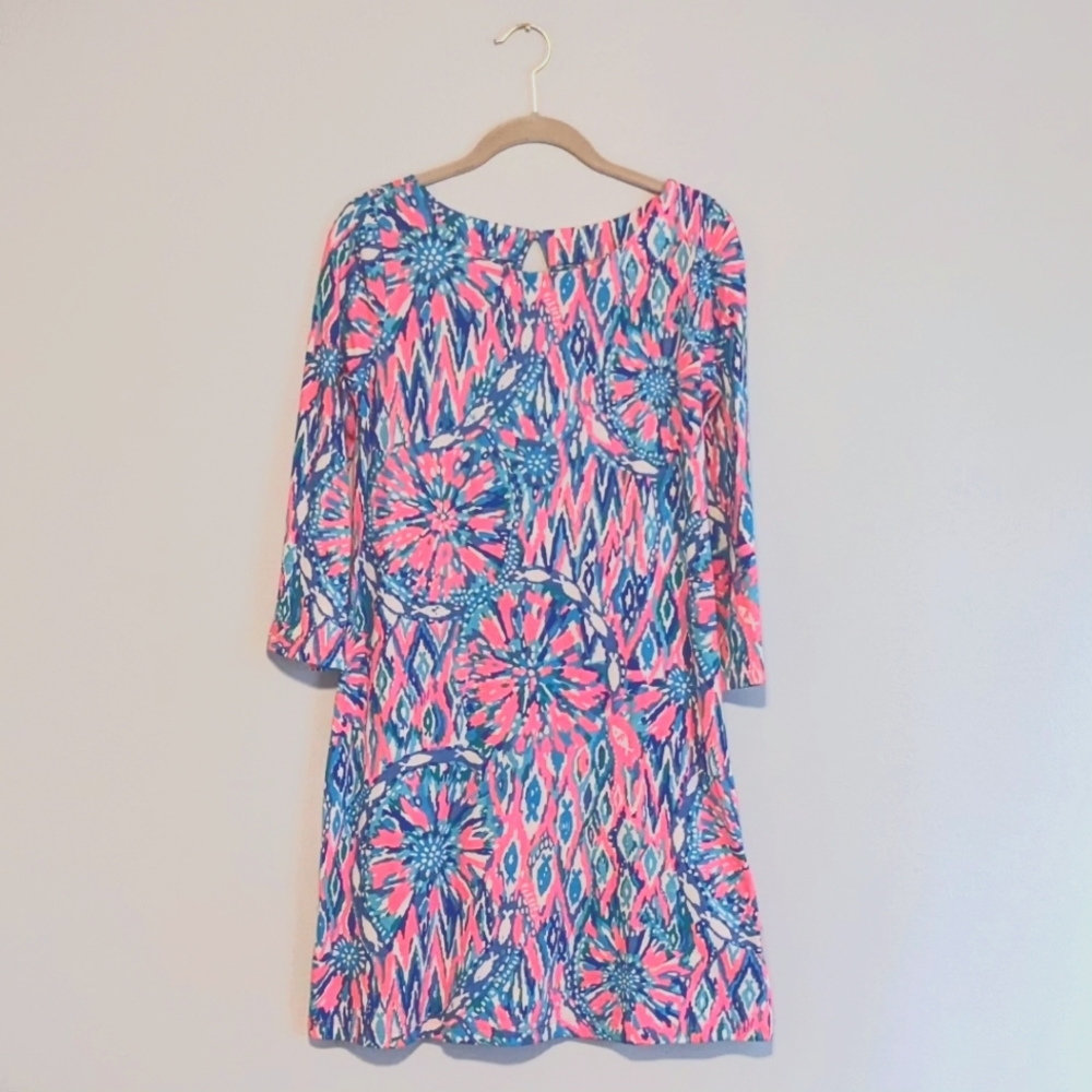 LILLY PULITZER Bay Dress Tiki Pink Shake It Up Women's Size Small